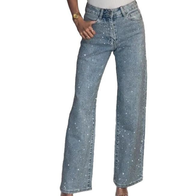 High-Waisted Diamond Straight Jeans